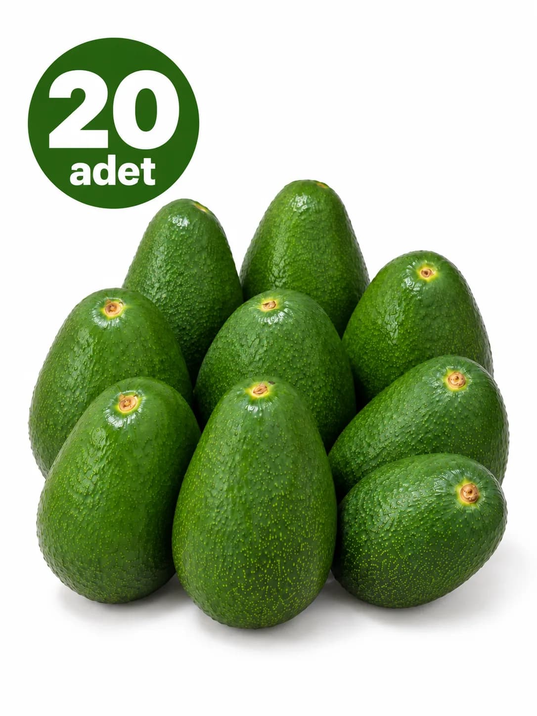 20 Adet Market-Orta Boy Avokado 160 gr üzeri